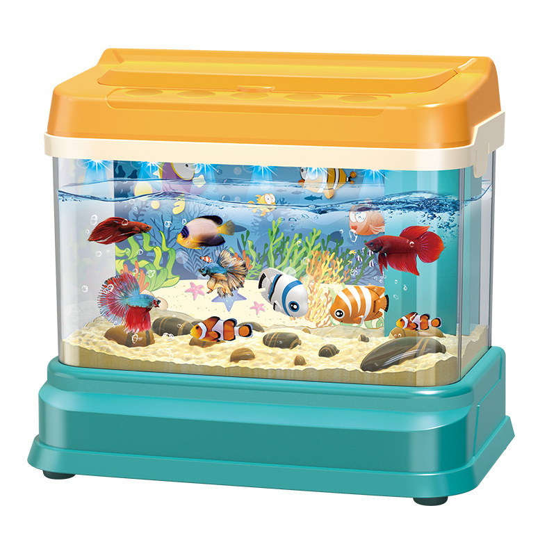 Đồ Chơi Bể Cá Mini Hồ Cá Mini Câu Cá Bể Cá Có Đèn Led Vui Nhộn -Đồ Chơi Cho Bé PUKAPI