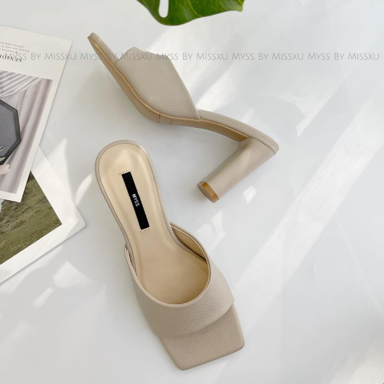 Giày guốc sục nữ MYSS mũi vuông gót dẹp 8cm thời trang - SU73
