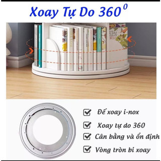 DQ HOME Kệ sách xoay tròn 360 độ thông minh tiện ích kích thước đa dạng M108