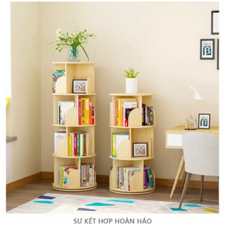 DQ HOME Kệ sách xoay tròn 360 độ thông minh tiện ích kích thước đa dạng M108