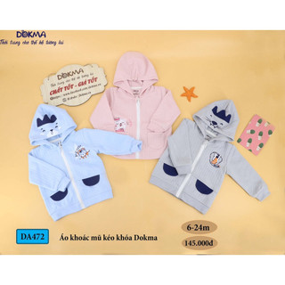 Áo khoác nỉ Dokma có mũ kéo khóa chất siêu đẹp 6-24M