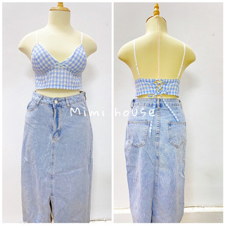 Áo bra dáng dài đi biển (có mút ngực) - Handmade by Mimi House