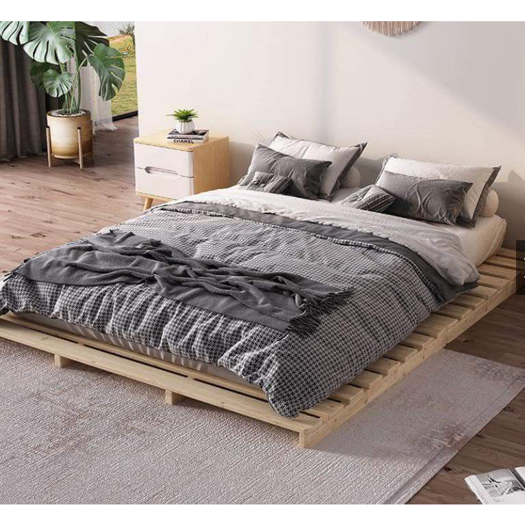 Giường Pallet Nội Thất Nhà Xanh 82 - Giường Pallet Gỗ Decor Phòng Ngủ, Gấp Gọn Gỗ Chắc Chắn Và Chịu Được Trọng Lực Cao