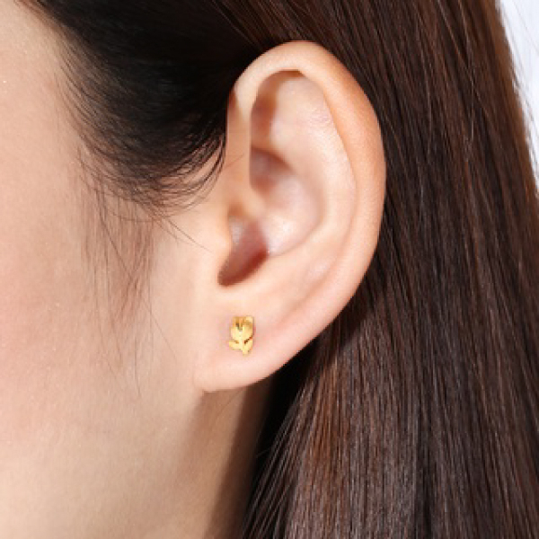 Ảnh PRIMA Bông Tai Vàng 24K - BST Mono Chic - Hoa Tulip (Chuôi+ Chốt 18k) - ( 1 chiếc)  - 111E3560 1
