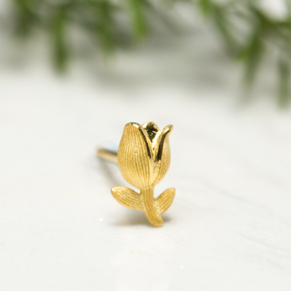 Ảnh PRIMA Bông Tai Vàng 24K - BST Mono Chic - Hoa Tulip (Chuôi+ Chốt 18k) - ( 1 chiếc)  - 111E3560 2
