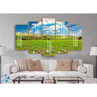 Bộ 5 Tranh Treo Tường Phong Cảnh Trang Trí Nhà, Phòng Khách, Phòng Ngủ, Phòng Bếp OHA Decor