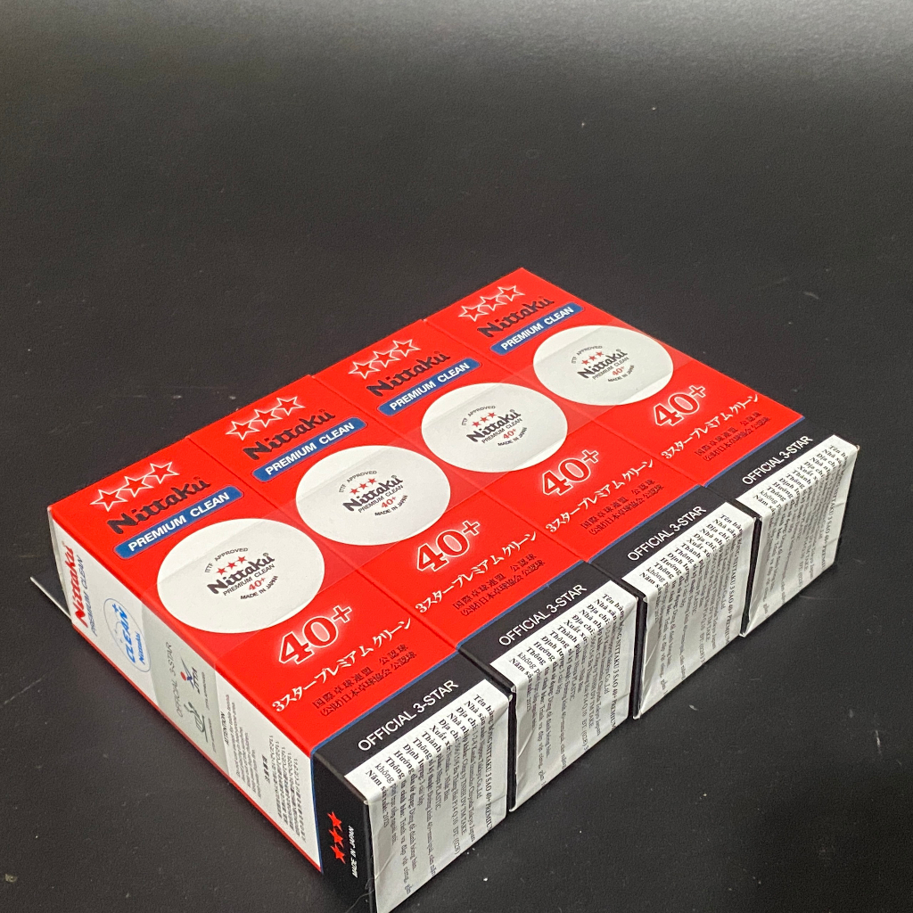 Bóng thi đấu Nittaku clean chính hãng hộp 3 quả chính hãng