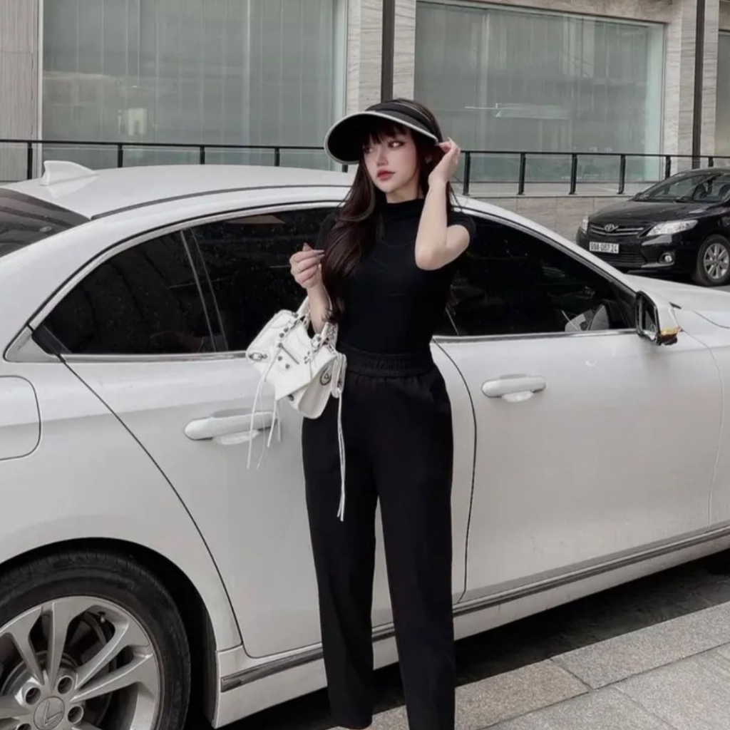 Quần Baggy Nữ Cạp Cao Ulzzang Hàn Quốc ESHOP Bigsize Thun Gân Lưng Cao Phong Cách Dễ Thương Q38
