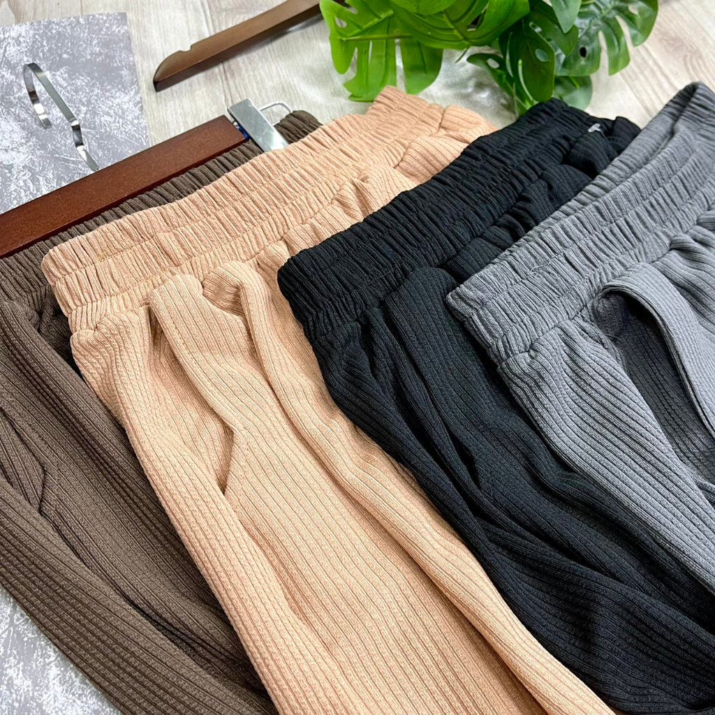 Quần Baggy Nữ Cạp Cao Ulzzang Hàn Quốc ESHOP Bigsize Thun Gân Lưng Cao Phong Cách Dễ Thương Q38