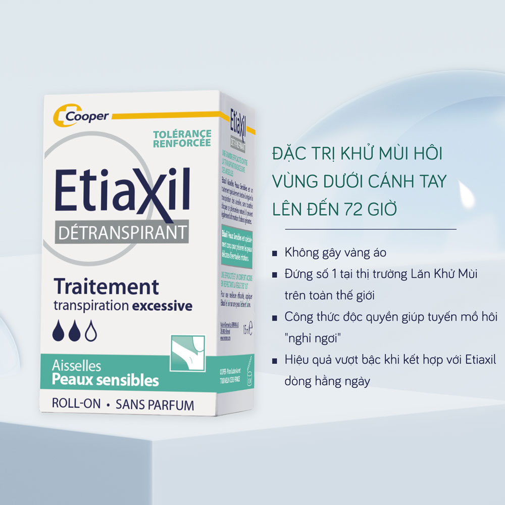 Ảnh Lăn Khử Mùi EtiaXil Nhãn Xanh Cho Da Nhạy Cảm 15ml Detranspirant Traitement Roll-On Peaux Sensibles 3