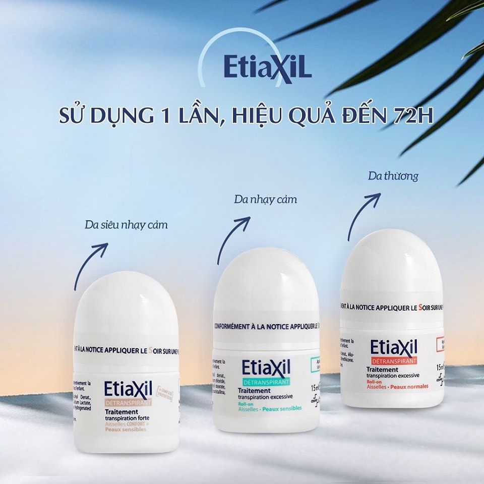 Ảnh Lăn Khử Mùi EtiaXil Nhãn Xanh Cho Da Nhạy Cảm 15ml Detranspirant Traitement Roll-On Peaux Sensibles 1