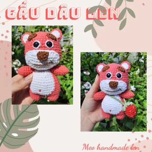 Gấu dâu len - Handmade len - Amigurumi - Crochet