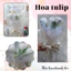 Bó hoa cúc, hoa tulip trắng - Handmade len - Crochet