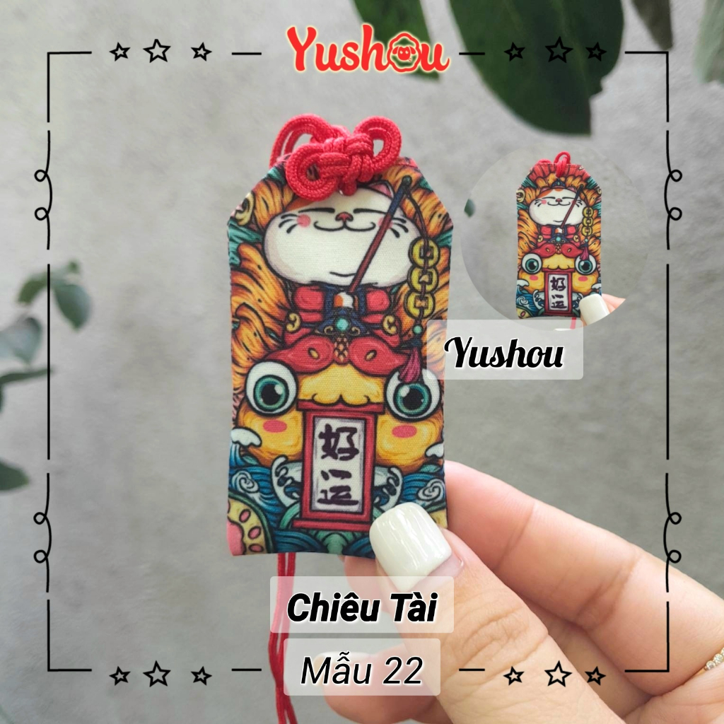Túi Phước Yushou Tài Vận Sửu - Kiểu Omamori Nhật, Có sẵn, Quà tặng ý nghĩa.