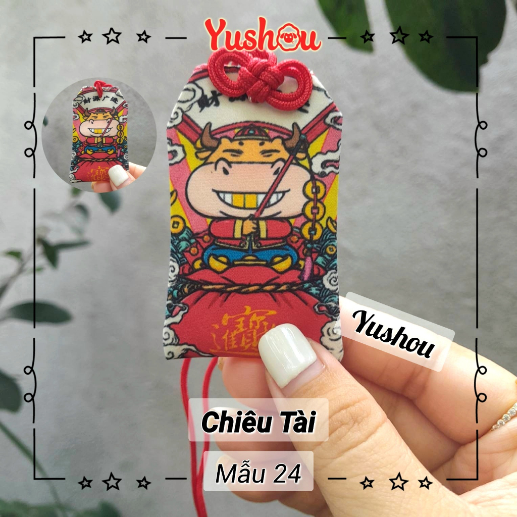 Túi Phước Yushou Tài Vận Sửu - Kiểu Omamori Nhật, Có sẵn, Quà tặng ý nghĩa.