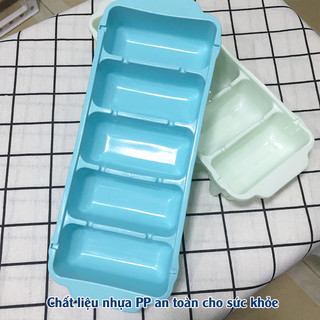 Khay làm đá 5 viên to nhựa dẻo Việt Nhật làm từ nhựa PP cao cấp, bền, đẹp, an toàn { H }