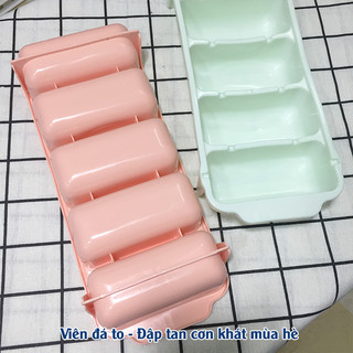 Khay làm đá 5 viên to nhựa dẻo Việt Nhật làm từ nhựa PP cao cấp, bền, đẹp, an toàn { H }