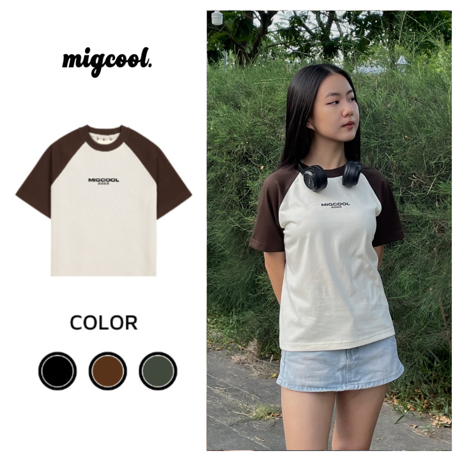 Áo Baby Tee Raglan X Migcool áo Thun Nữ 100 Cotton Basic By Migcool