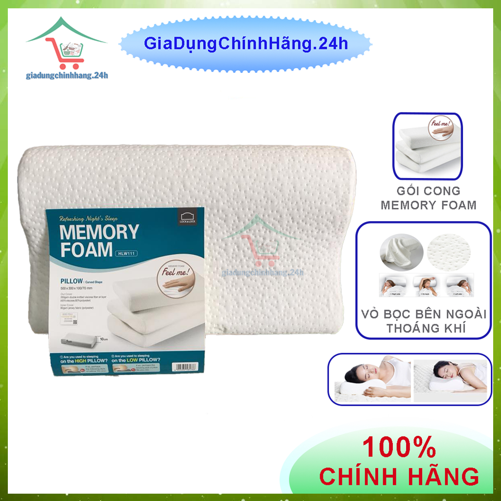 GỐI CONG MEMORY FOAM LOCKNLOCK HLW111 KÍCH THƯỚC 50CM Shopee Việt Nam