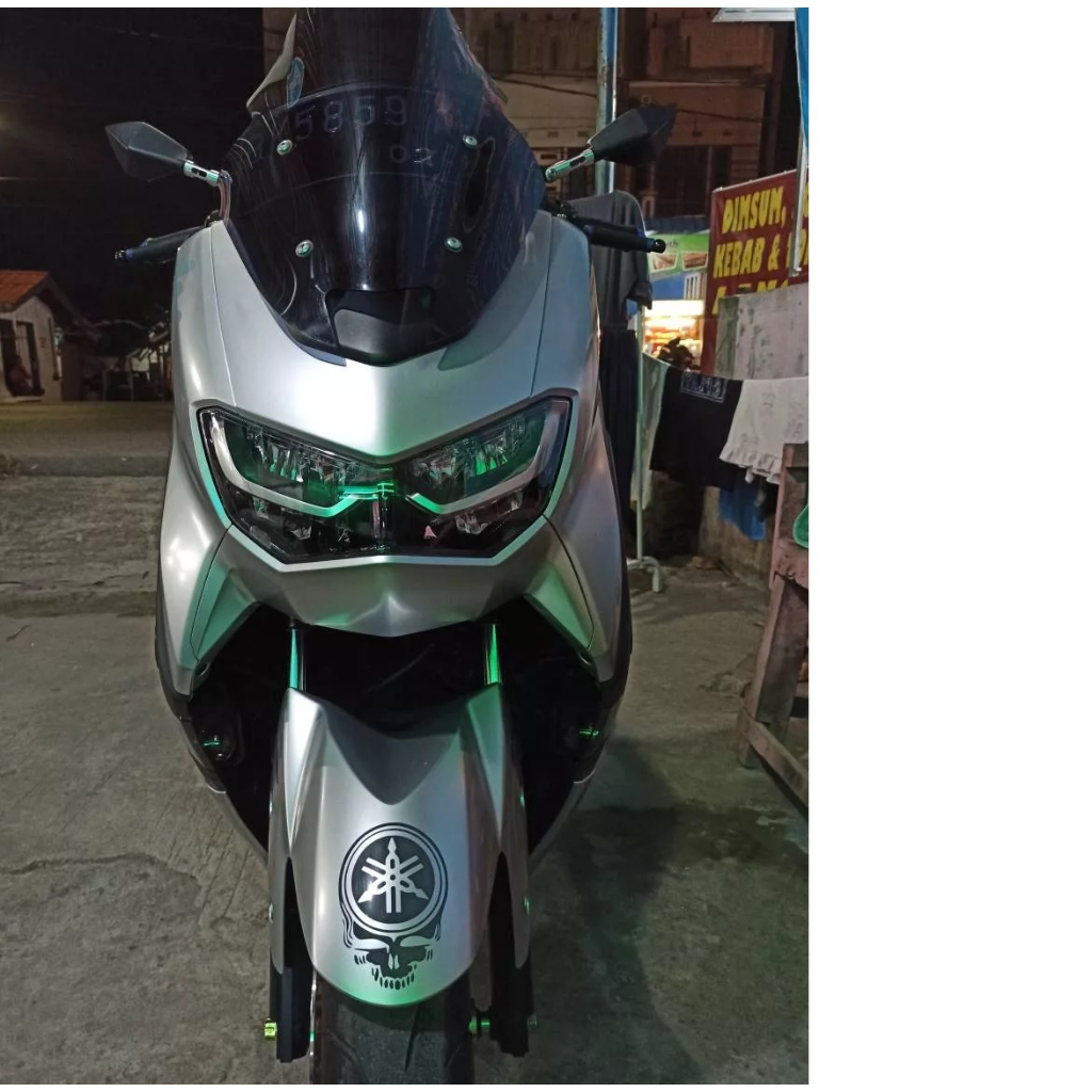 [Tem lột tách nền] Decal SKULL cực ngầu dán mỏ dè  mọi loại xe YAMAMA. Tem trang trí chắn bùn trước