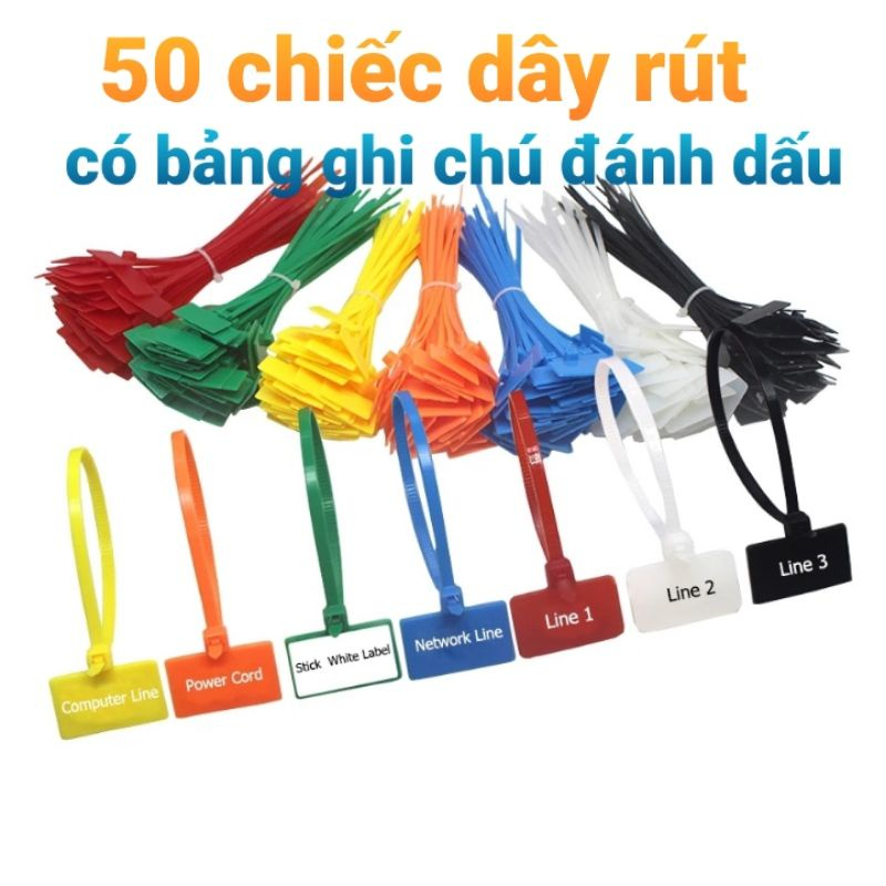 [Tặng bút] Dây rút đánh dấu, dây rút nhãn dây thít đánh dấu 10cm, 15cm ...