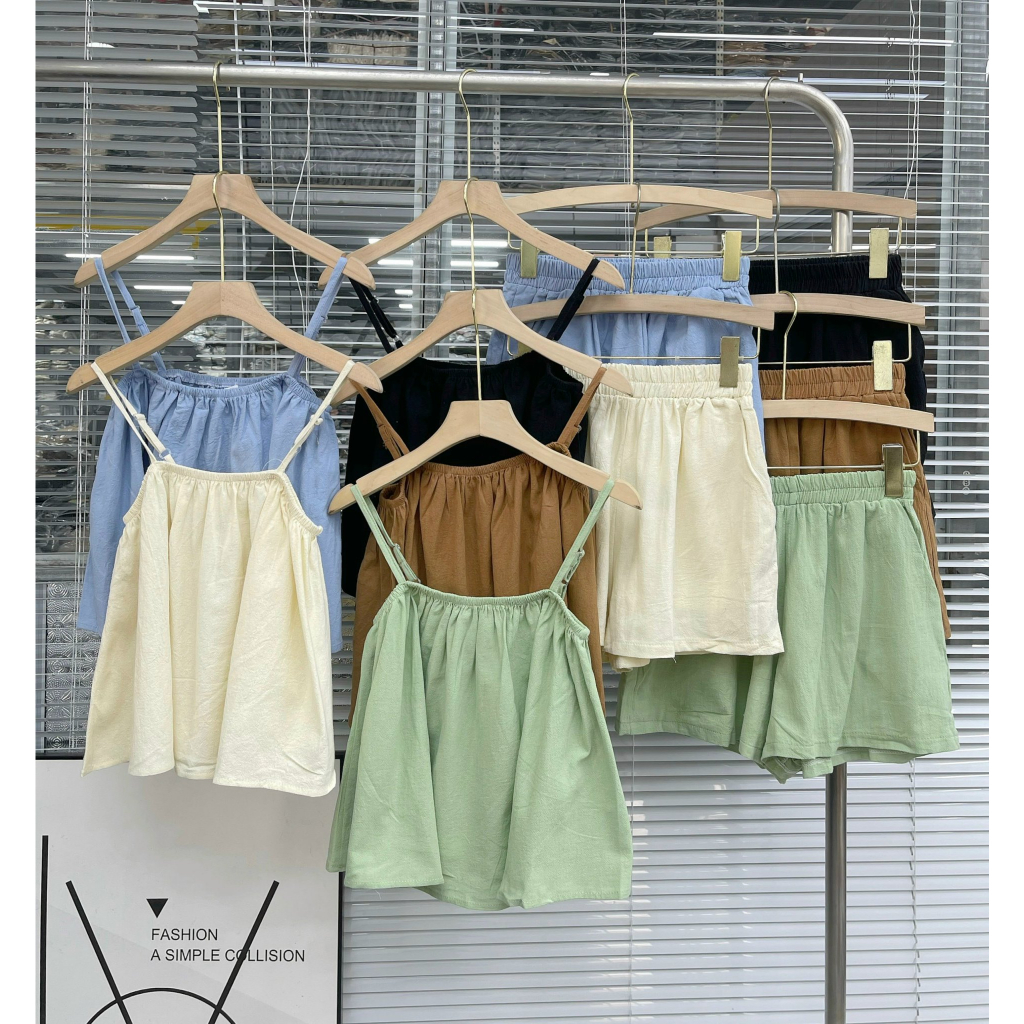 Set pijama 2 dây xinh xắn thoáng mát, Bộ ngủ nữ dễ thương, Set đồ ngủ hai dây, Đầm mặc nhà, set 847.