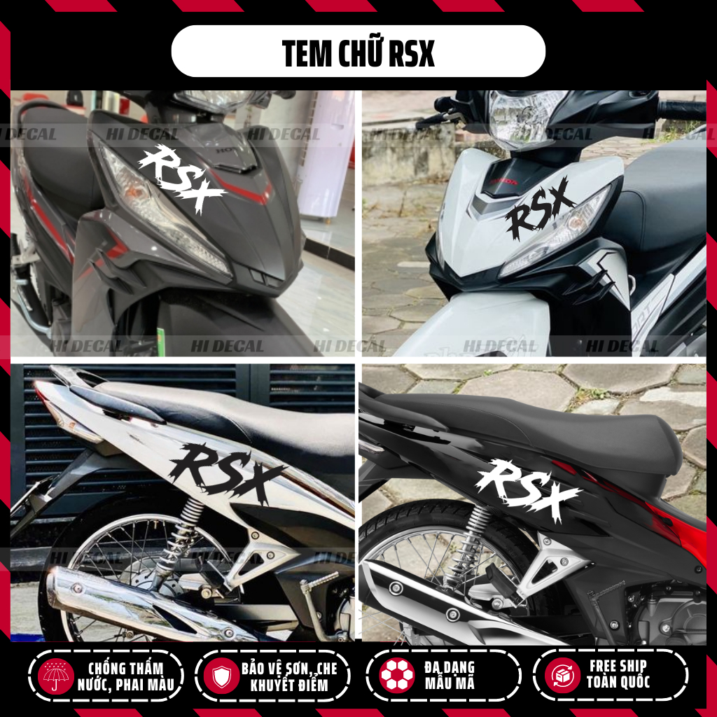 Tem chữ RSX dán xe, tem rời dán xe |TMN-026| Decal cao cấp chống nước, bền màu