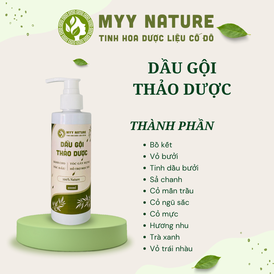Dầu Gội Thảo Dược Myy Nature, chai 500ml - Giúp Giảm Bạc Tóc, Gãy Rụng và Kích Thích Mọc Tóc