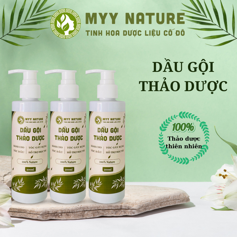 Dầu Gội Thảo Dược Myy Nature, chai 500ml - Giúp Giảm Bạc Tóc, Gãy Rụng và Kích Thích Mọc Tóc
