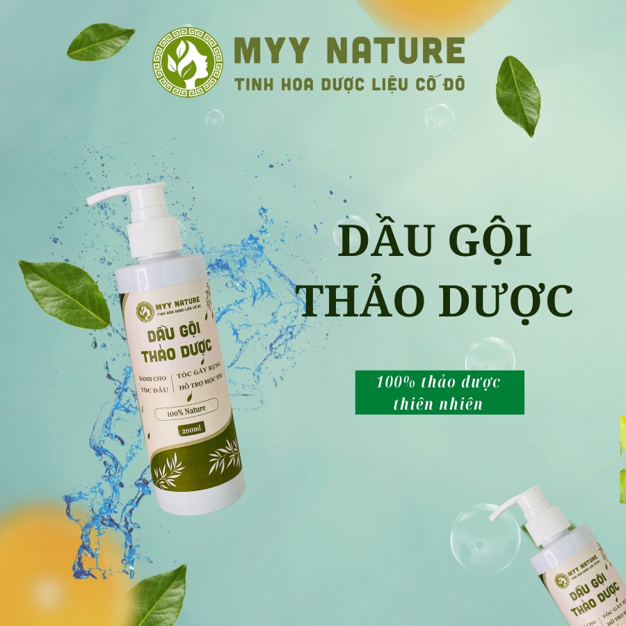Dầu Gội Thảo Dược Myy Nature, chai 500ml - Giúp Giảm Bạc Tóc, Gãy Rụng và Kích Thích Mọc Tóc