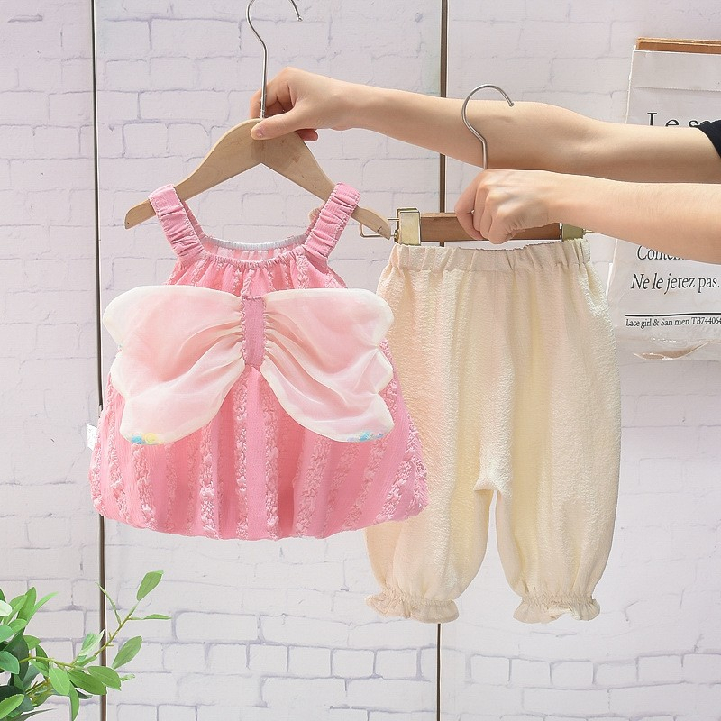 Áo cánh bướm và quần thụng cho bé gái 1-5 tuổi chất liệu đũi xốp mềm MINTSCLOSET mints closet 1 2 3 4 5 tuổi - GA2132