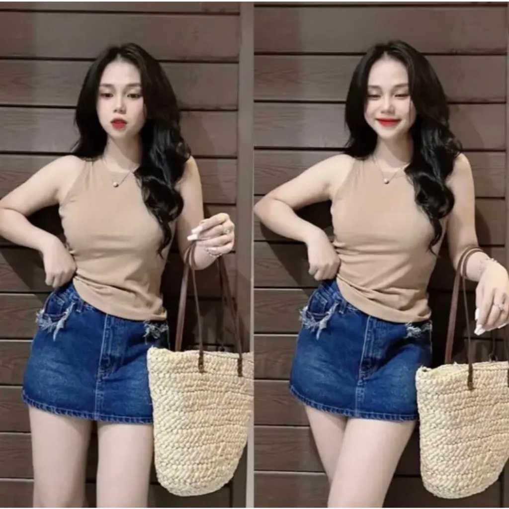 Áo Thun Ba Lỗ Nữ Bigsize Chất Thun Gân Tăm ESHOP - Áo Sát Nách Nữ Mặc Hè Thoáng Mát Co Giãn AT69