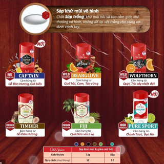 [ NK Mỹ ] Lăn Khử Mùi Nam Nữ Old Spice Fiji / Timber / Bearglove / Pure Sport / Fresh /  Ngăn Tiết Mồ Hôi Chính Hãng 85G