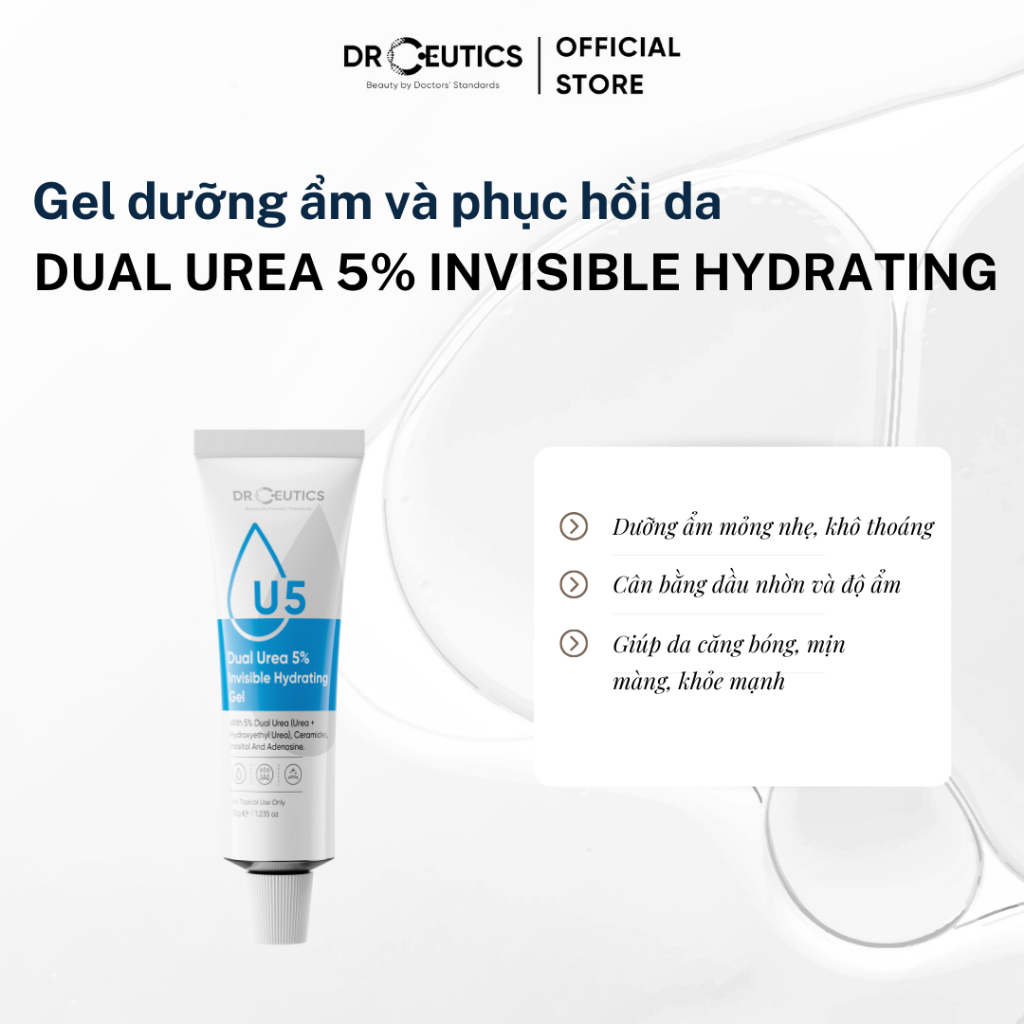 Ảnh DRCEUTICS Gel Dưỡng Ẩm Và Phục Hồi Da Dual Urea 5% Invisible Hydrating Gel (50g) 4