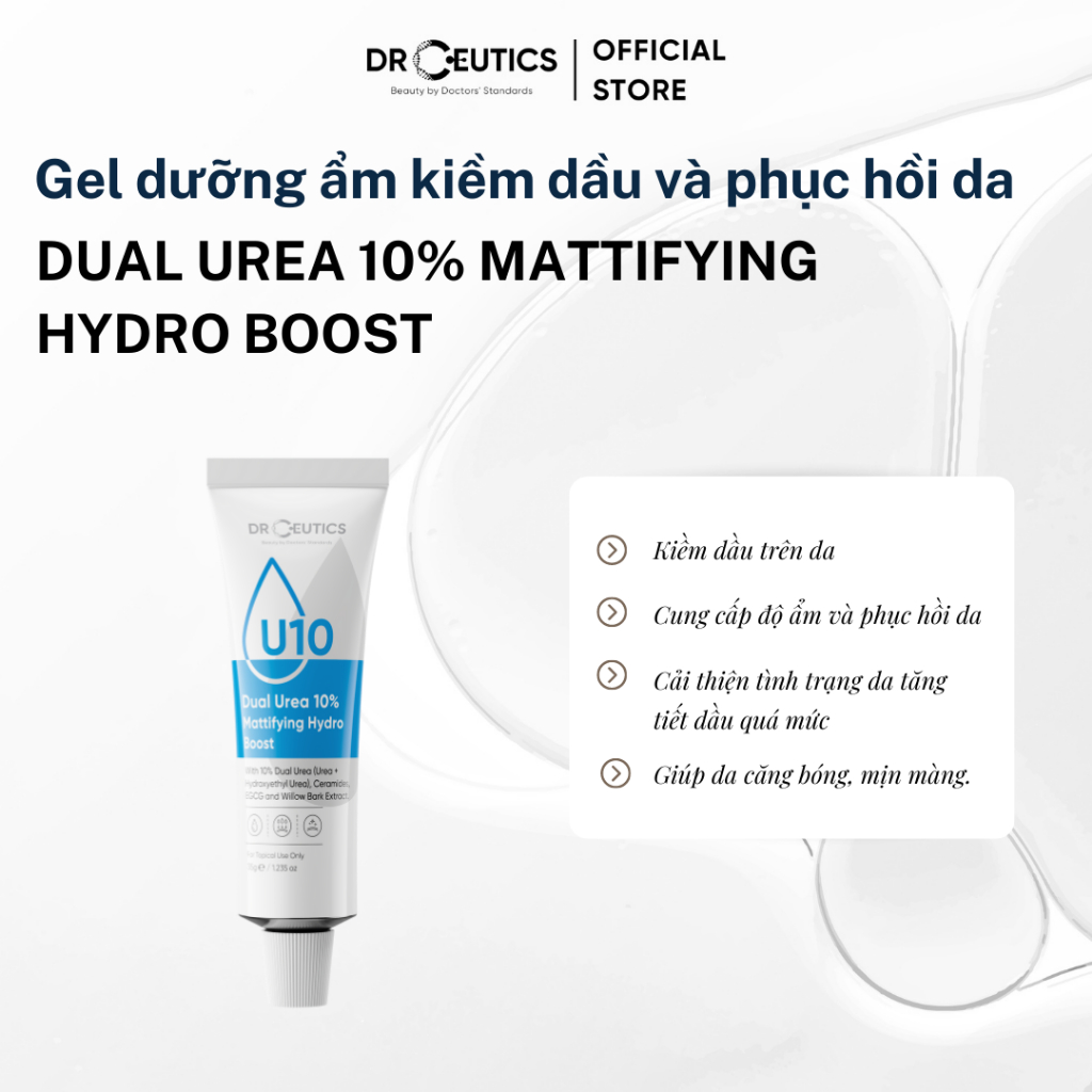 Ảnh DRCEUTICS Gel Dưỡng Ẩm Kiềm Dầu Và Phục Hồi Da Dual Urea 10% Mattifying Hydro Boost (50g) 4
