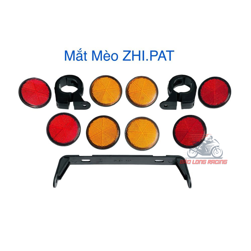 Mắt Mèo Phản Quang Zhi.Pat kèm Bát vòng Phuộc Và Bát Sau biển Số gắn xe máy Moto PKL