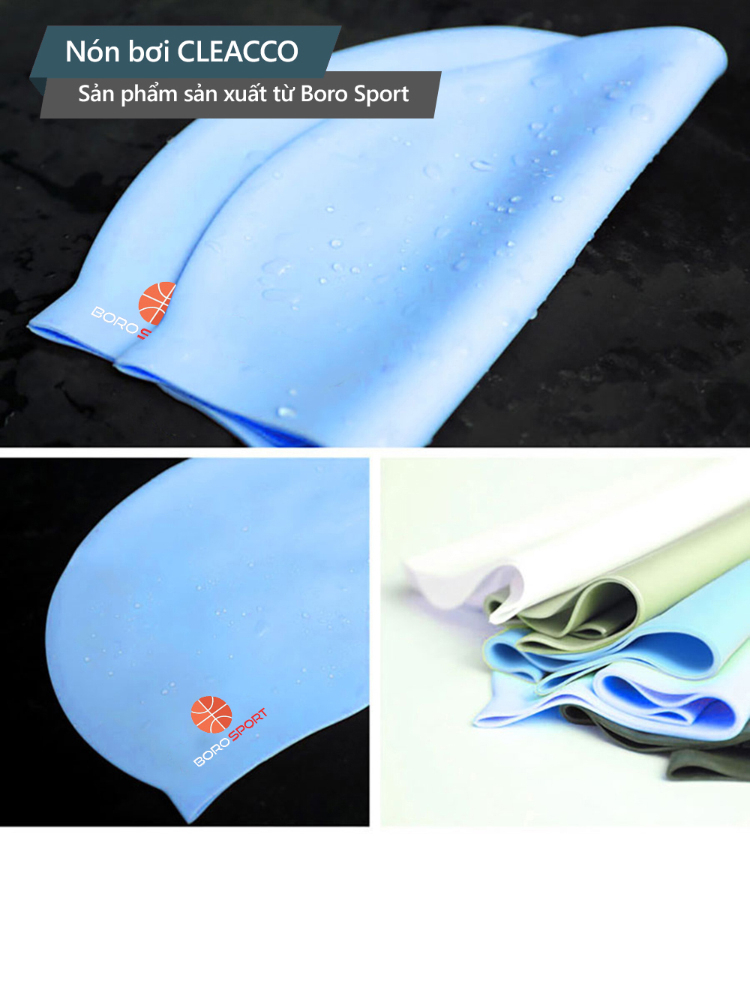 Ảnh Nón Bơi Chính Hãng Mũ Bơi Silicone Cao Cấp Chống Thấm Nước Cleacco NBBR Boro Sport 3