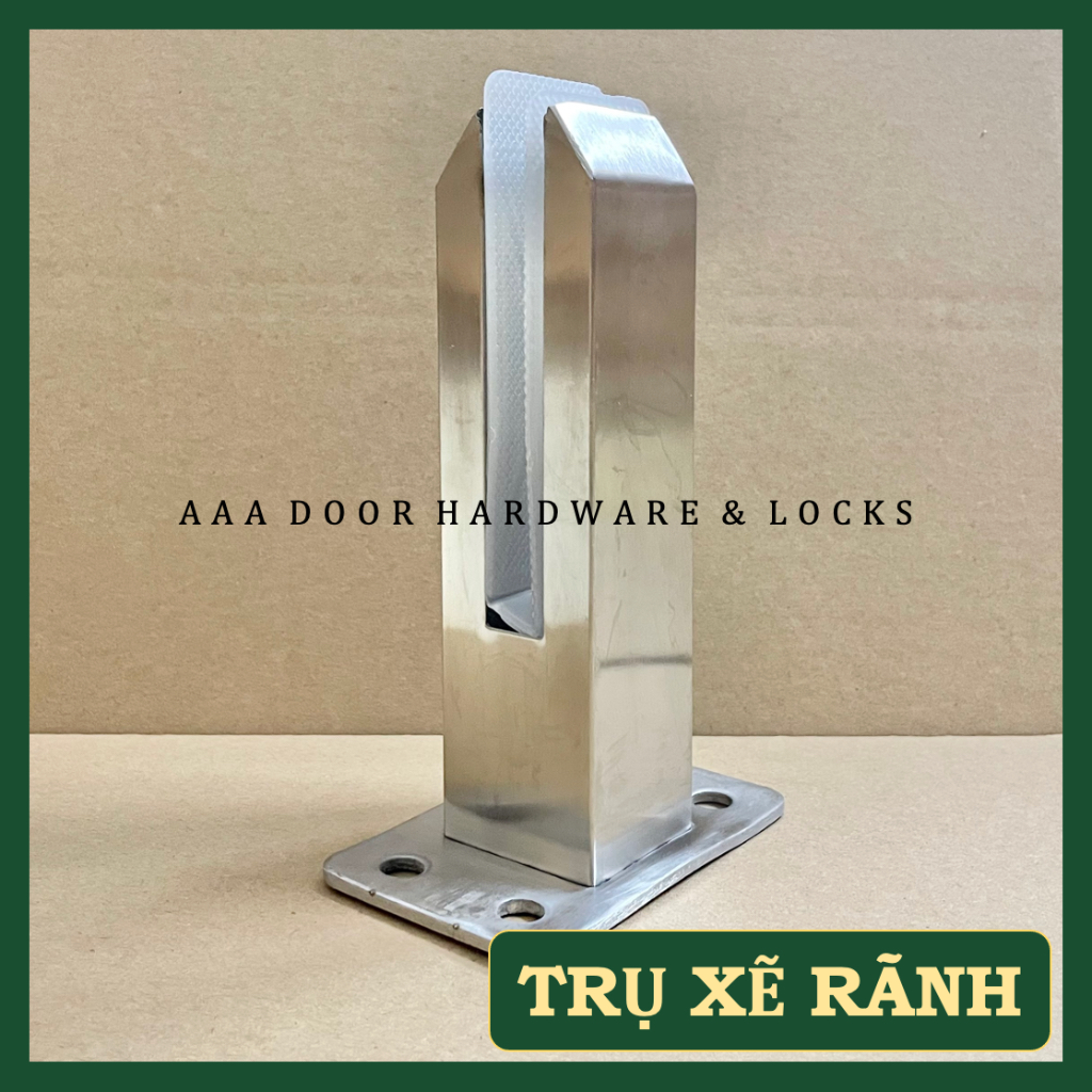 Trụ cầu thang lan can kính không khoan lỗ INOX 304 (trụ ngàm rỗng ...