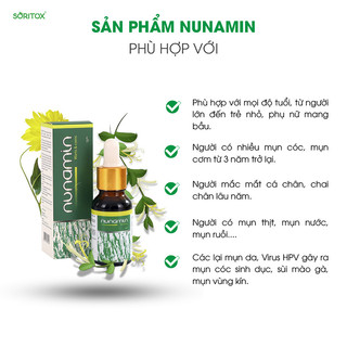 Tinh Chất Xoá Mụn Cóc, Mụn Cơm, Mắt Cá Chân, Mụn Thịt, Mụn Ruồi Chiết Xuất Thảo Mộc Nunamin 15Ml