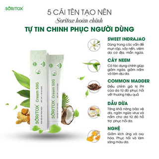 Kem Viêm Da Cơ Địa Soritox 50GR, Kem Bôi Thảo Dược Phục Hồi Vẩy Nến, Viêm Da Cơ Địa, Hắc Lào, Chàm