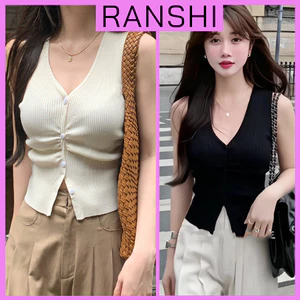 Áo Sát Nách Nút Cài Cổ Tim Xinh RANSHI HÀNG LOẠI 1 Phong Cách Hàn Quốc Sang Chảnh Cá Tính Dễ Phối Đồ - RA149