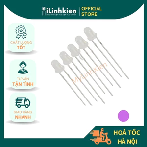 LED 3mm tím thân trong suốt siêu sáng-LED UV 3mm chất lượng cao túi COMBO 50 con