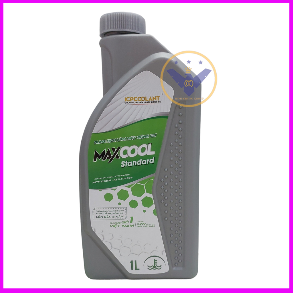 Nước làm mát động cơ xe ô tô, xe máy màu xanh Maxcool Standard lon 1L ...