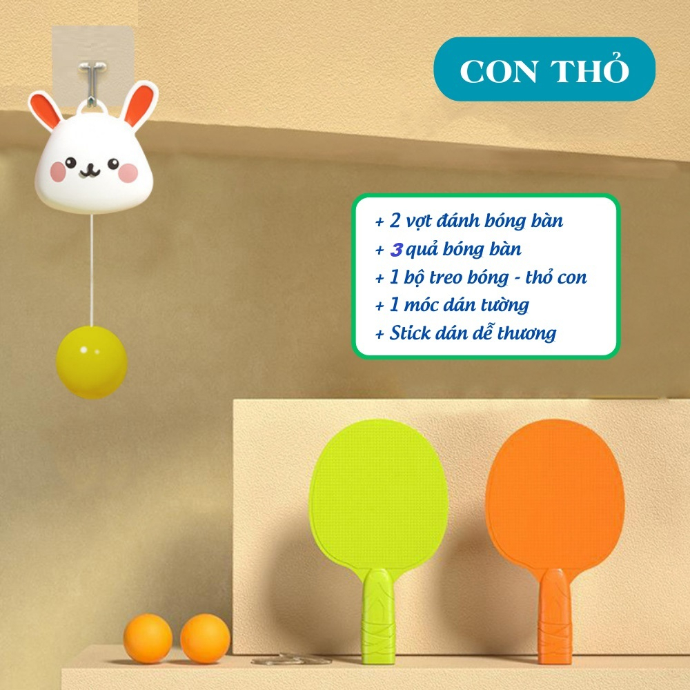 Bóng Bàn Treo Tường Bóng Bàn Ếch Xanh Thỏ Trắng Bóng Nhựa Bóng Bàn Treo Cho Bé Đồ Chơi Bóng Bàn - Đồ Chơi Cho Bé PUKAPI