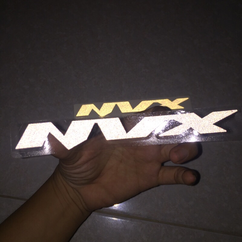 2 chữ NVX phản quang 3M. Tem lột tách nền. Decal chống nước