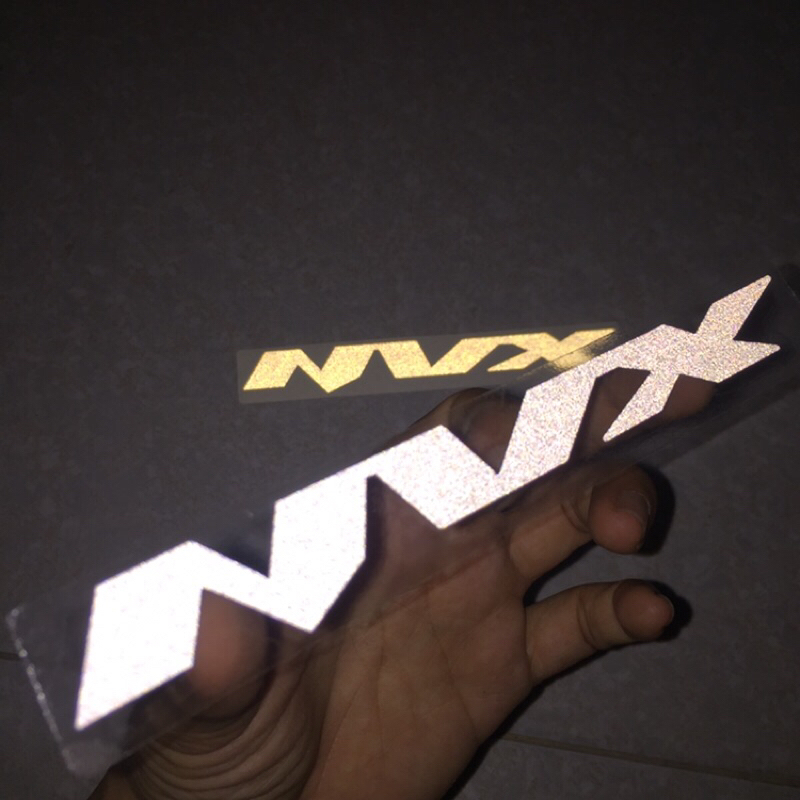 2 chữ NVX phản quang 3M. Tem lột tách nền. Decal chống nước