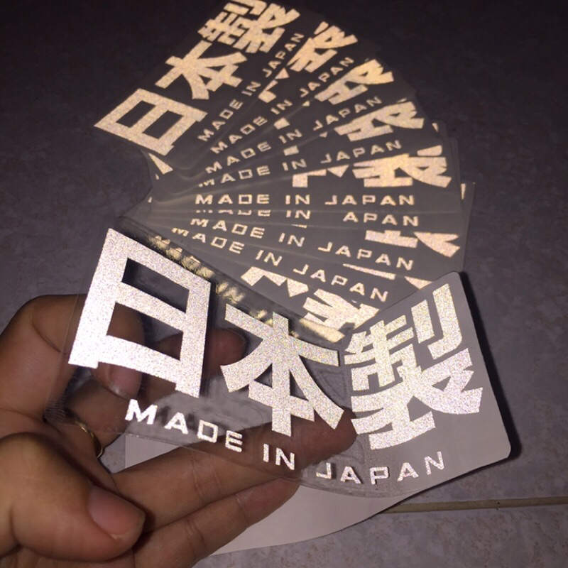 Tem chữ Nhật Bản Made in Japan. Tem lột tách nền phản quang 3M cực sáng. Chống nước