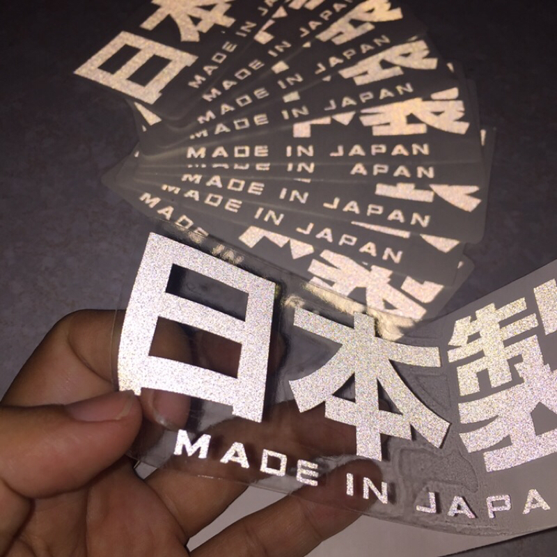 Tem chữ Nhật Bản Made in Japan. Tem lột tách nền phản quang 3M cực sáng. Chống nước
