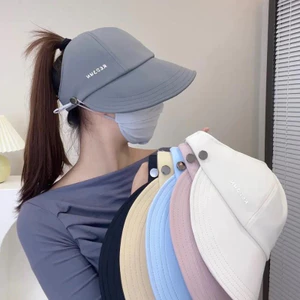 Mũ Tai Bèo Vải Lụa Lạnh Hở Chóp Che Nắng