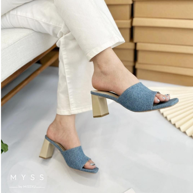 Giày guốc sục nữ MYSS bản ngang gót trụ 7 cm thời trang - SU131